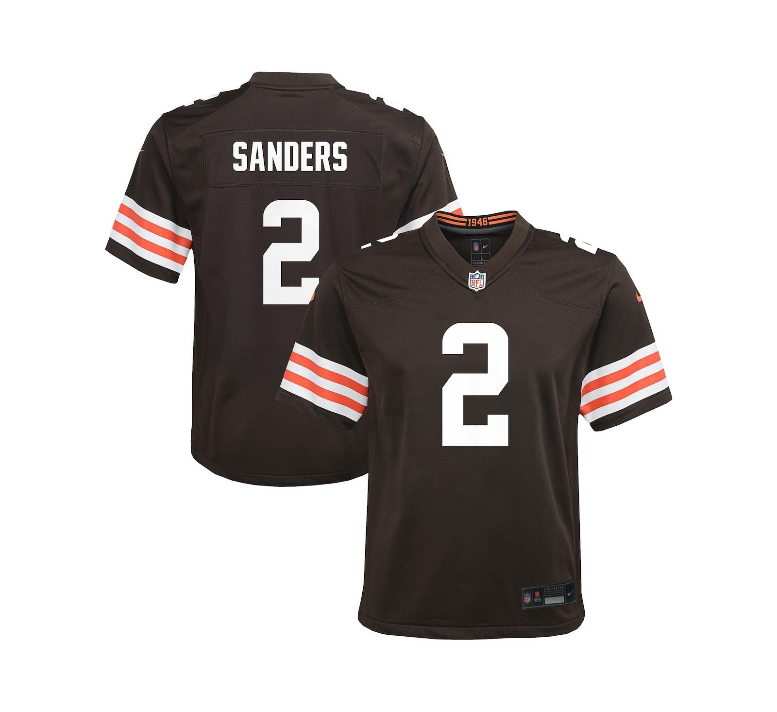 Nike Детская джерси Shedeur Sanders Cleveland Browns, цвет Brown