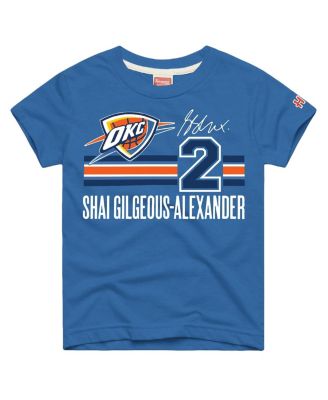 Homage Детский Shai Gilgeous-Alexander Blue Oklahoma City Thunder Remix Signature Name & Number Tri-Blend T-Shirt