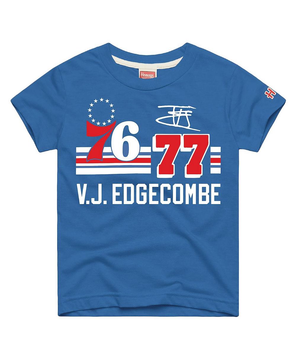 Homage Детская футболка VJ Edgecombe Royal Philadelphia 76ers Remix Signature Name & Number Tri-Blend