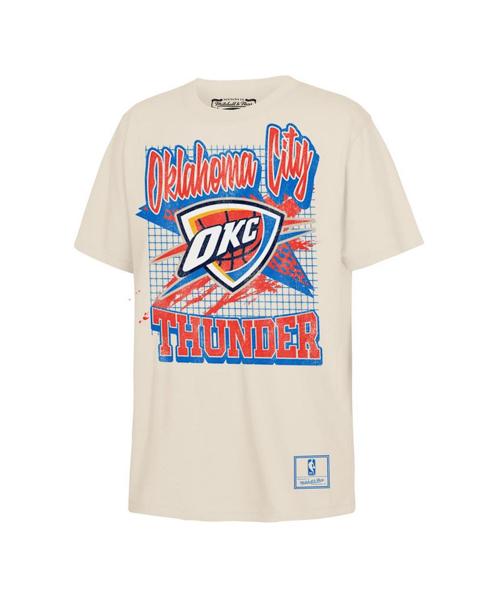 Mitchell & Ness Big Boys and Girls Natural Oklahoma City Thunder Hardwood Classics Retro Vibe T-Shirt