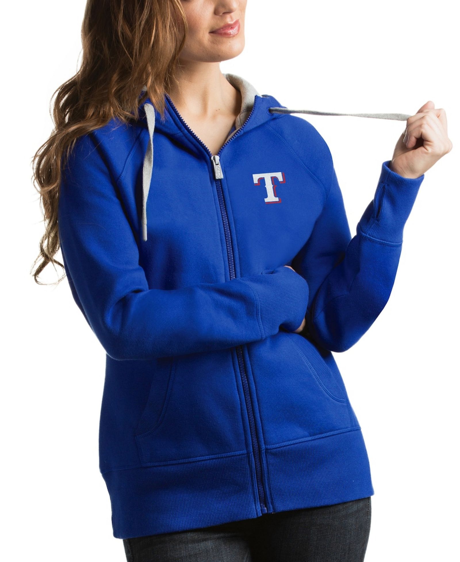 Женский худи Antigua Texas Rangers Victory Full-Zip