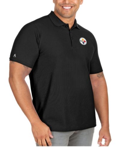 Мужская рубашка-поло Antigua Pittsburgh Steelers Big & Tall Legacy Pique, черная