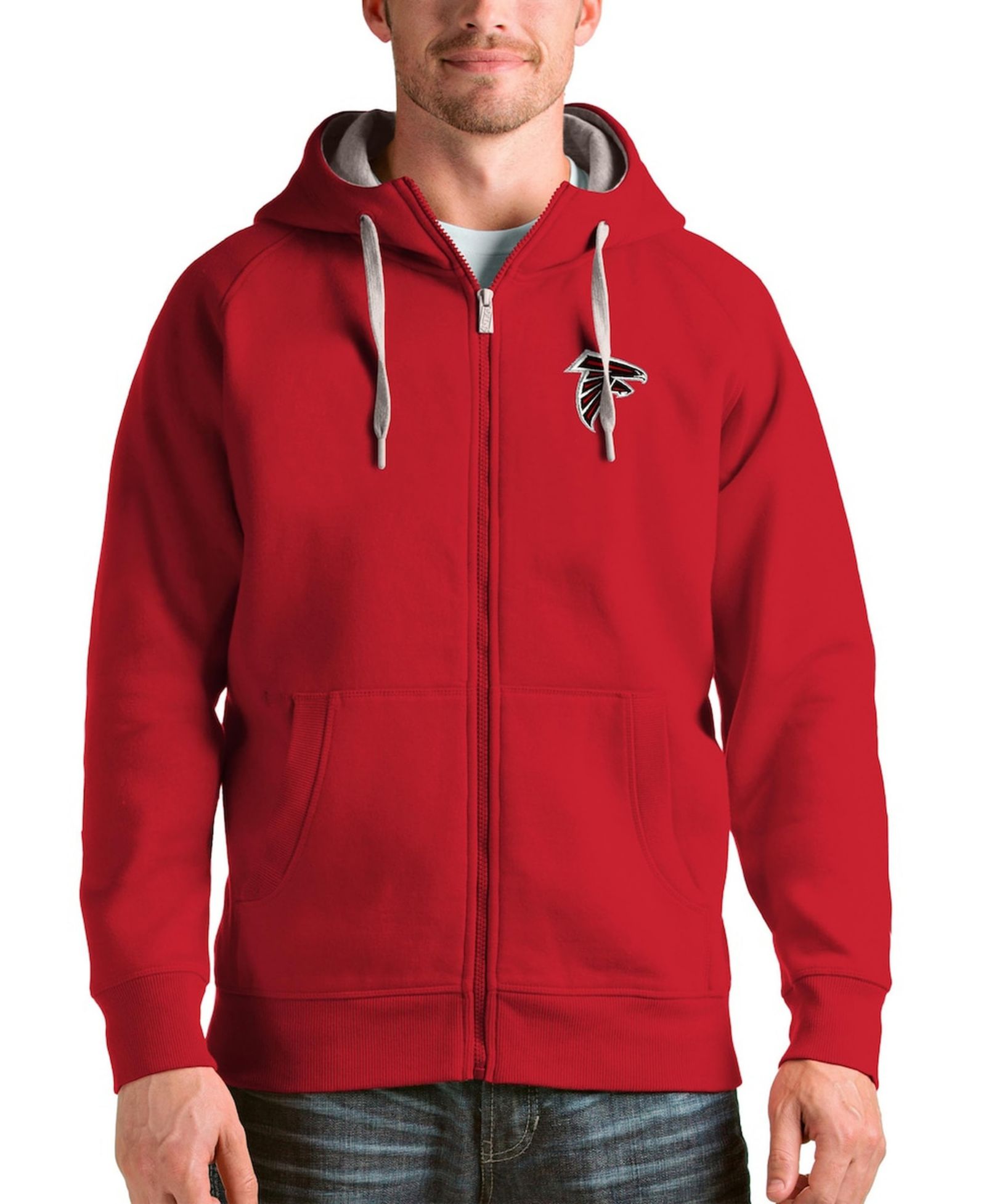 Мужское худи Antigua Red Atlanta Falcons Victory Full-Zip