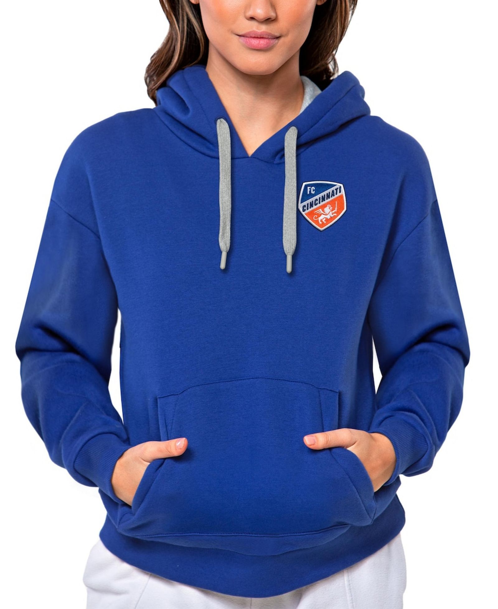 Antigua Женское худи Victory Pullover с логотипом команды Royal FC Cincinnati