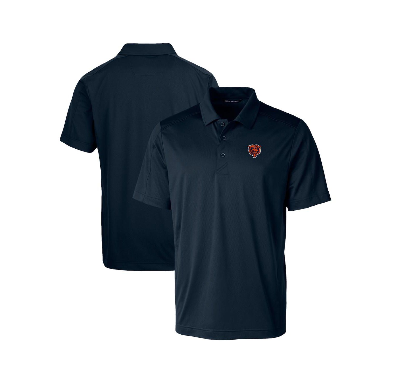 Мужская поло-рубашка Cutter & Buck Navy Chicago Bears Throwback Logo Big & Tall Prospect с текстурной эластичной тканью