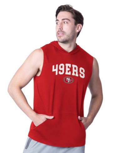 Мужское худи без рукавов Msx By Michael Strahan Scarlet San Francisco 49ers Action Sleeveless Pullover