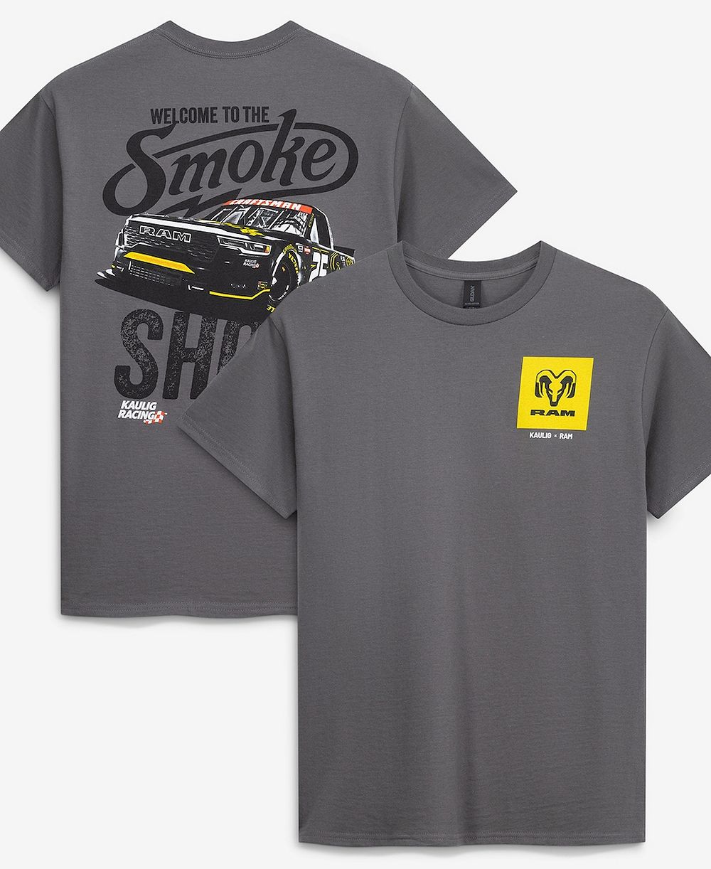 Мужская футболка Kaulig Racing x Ram Gray Tony Stewart 25 Smoke Show