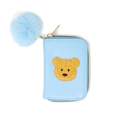 ZOMI GEMS Girls Teddy Pom Pom Zip Wallet