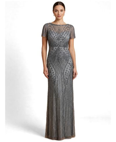 Lara Women's Beaded Flutter Sleeve Gown