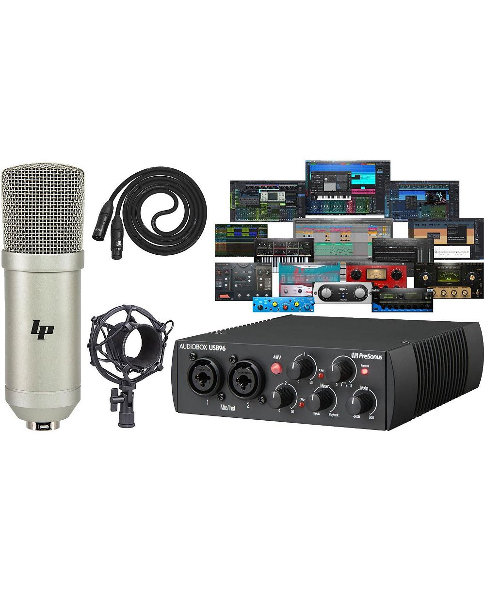 PreSonus AudioBox USB 96 Wired USB-C 24-Bit/96 kHz Recording Bundle
