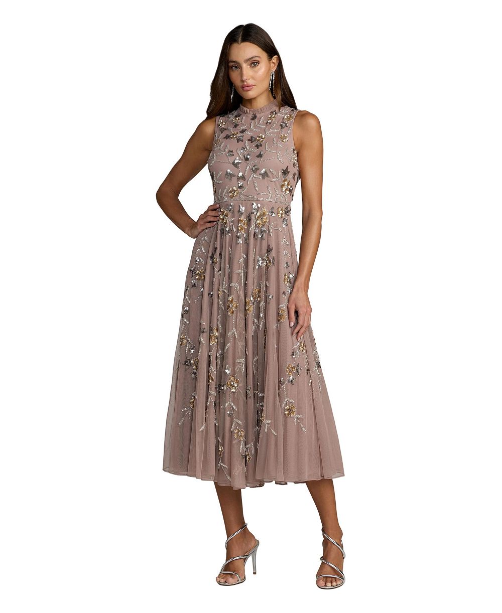 Женское вечернее платье Mac Duggal Embellished High Neck Butterfly Sleeve