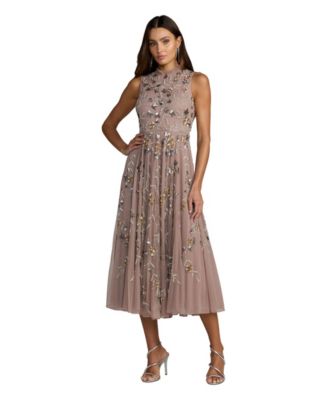 Mac Duggal Women's Embellished High Neck Butterfly Sleeveless Gown
