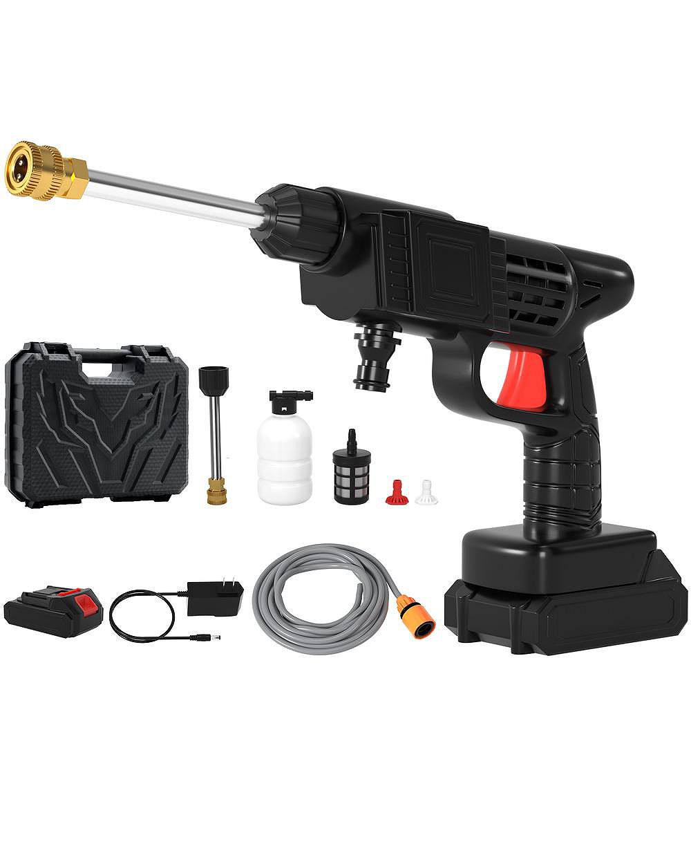 Topteng 24V Cordless Pressure Washer – 380 PSI with 2 Batteries and Tool Box for Car and Garden