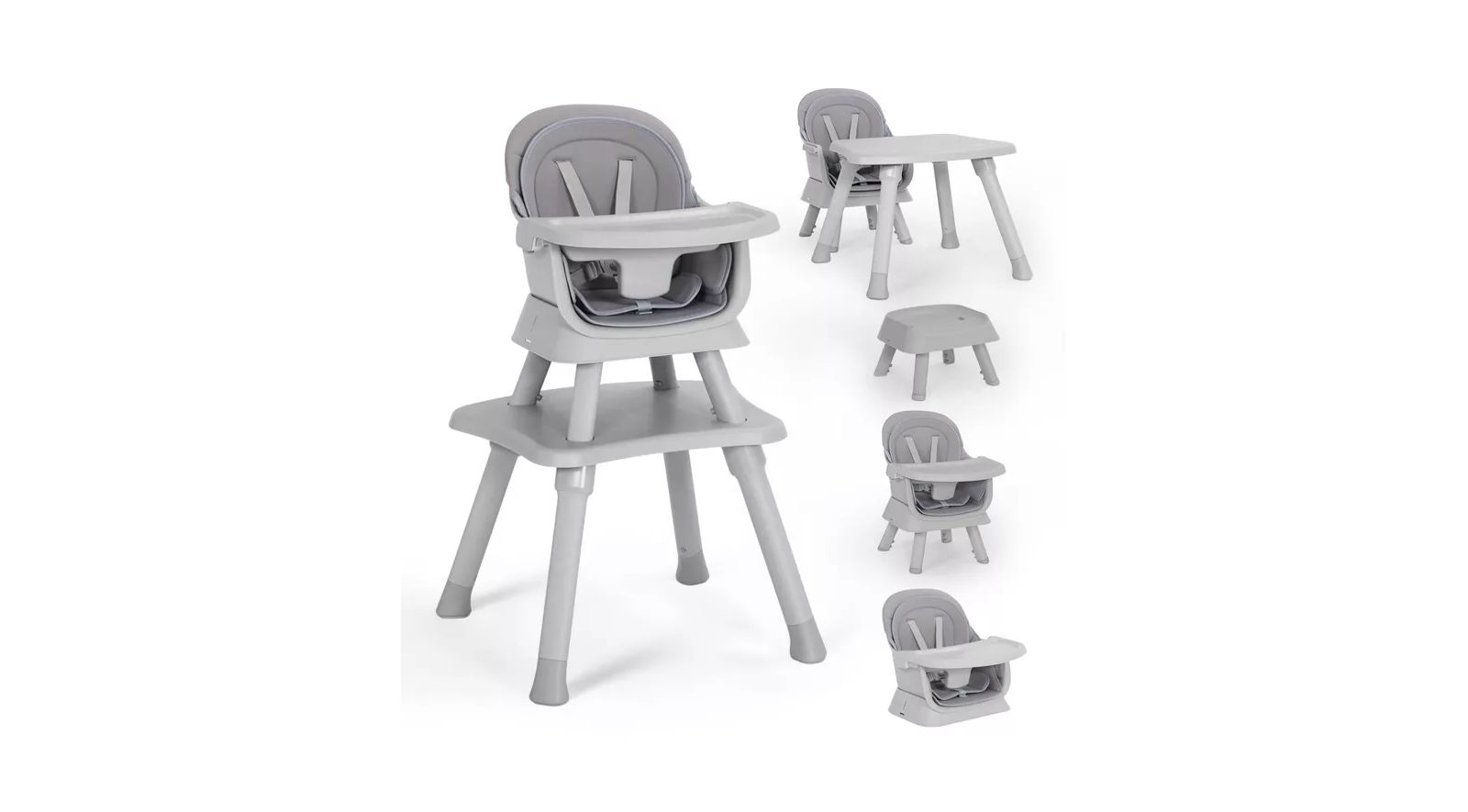 Детский стульчик Kinder King 8-in-1 с набором столика и съемным подносом