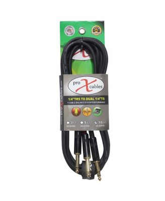 ProX XC-SYP10 аудиокабель Y 10' 1/4" TRS-M стерео на два 1/4" TS-M несимметричный высокого качества