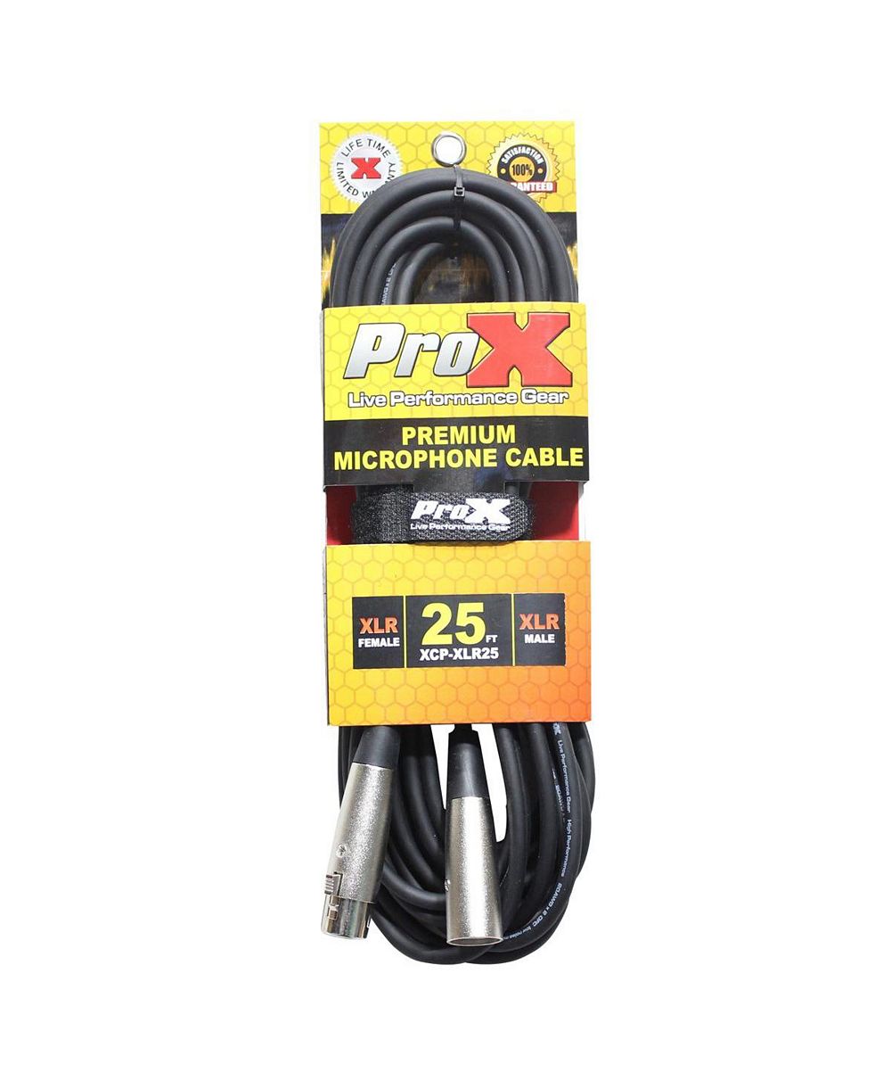 ProX Premium XCP-XLR25 25' сбалансированный аудиокабель микрофона XLR-F к XLR-M