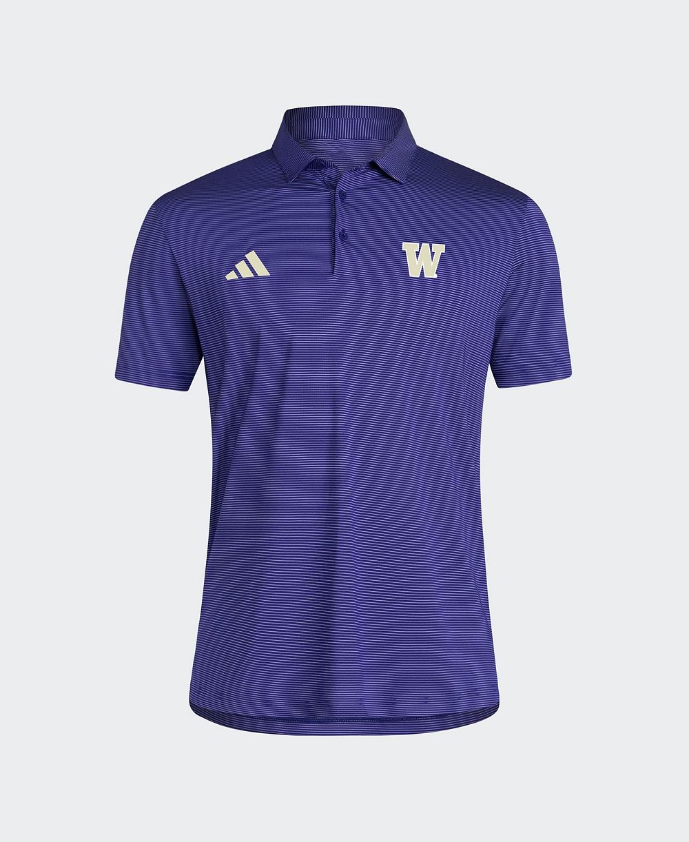 Men's adidas Purple Washington Huskies Ultimate 365 Stripe Polo