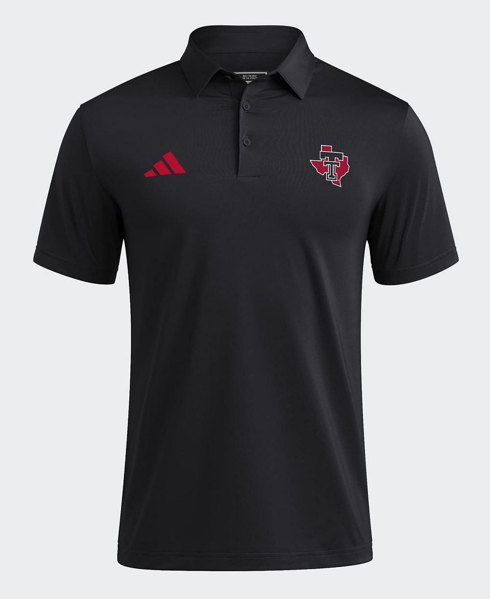 adidas Men's Black Texas Tech Red Raiders Ultimate 365 Solid Polo Shirt