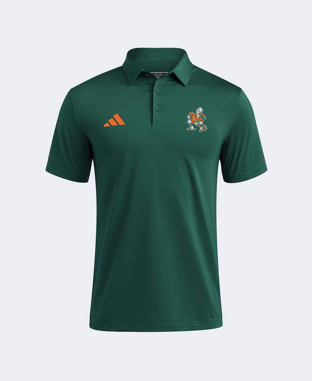 Men's adidas Green Miami Hurricanes Ultimate 365 Solid Polo