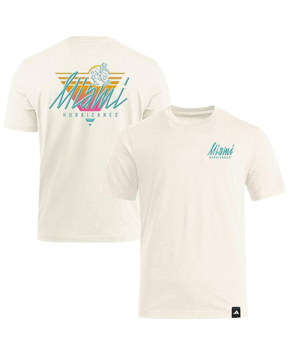 adidas Men's Natural Miami Hurricanes Elevated Fan T-Shirt