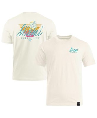 adidas Men's Natural Miami Hurricanes Elevated Fan T-Shirt
