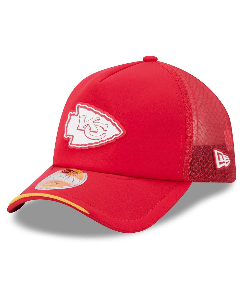 Мужская регулируемая кепка New Era 2026 Sideline Apex 9FORTY для боковой линии Kansas City Chiefs, красная