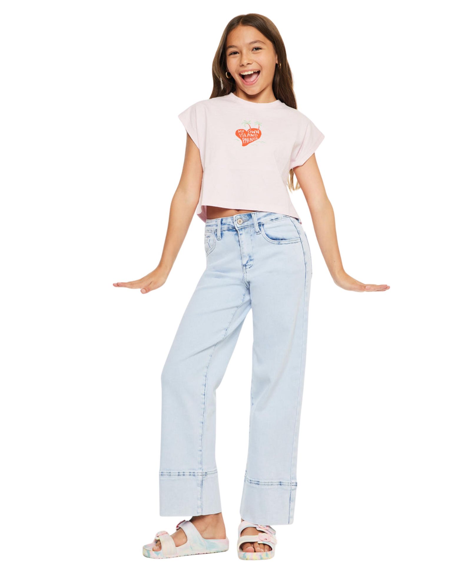 Джинсы KanCan Big Girls USA Kassie High Rise Crop Wide Leg