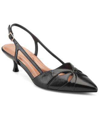 Женские туфли-лодочки Easy Spirit Women's Kaisley eFlex Cutout Leather Slingback Kitten Heel Pumps