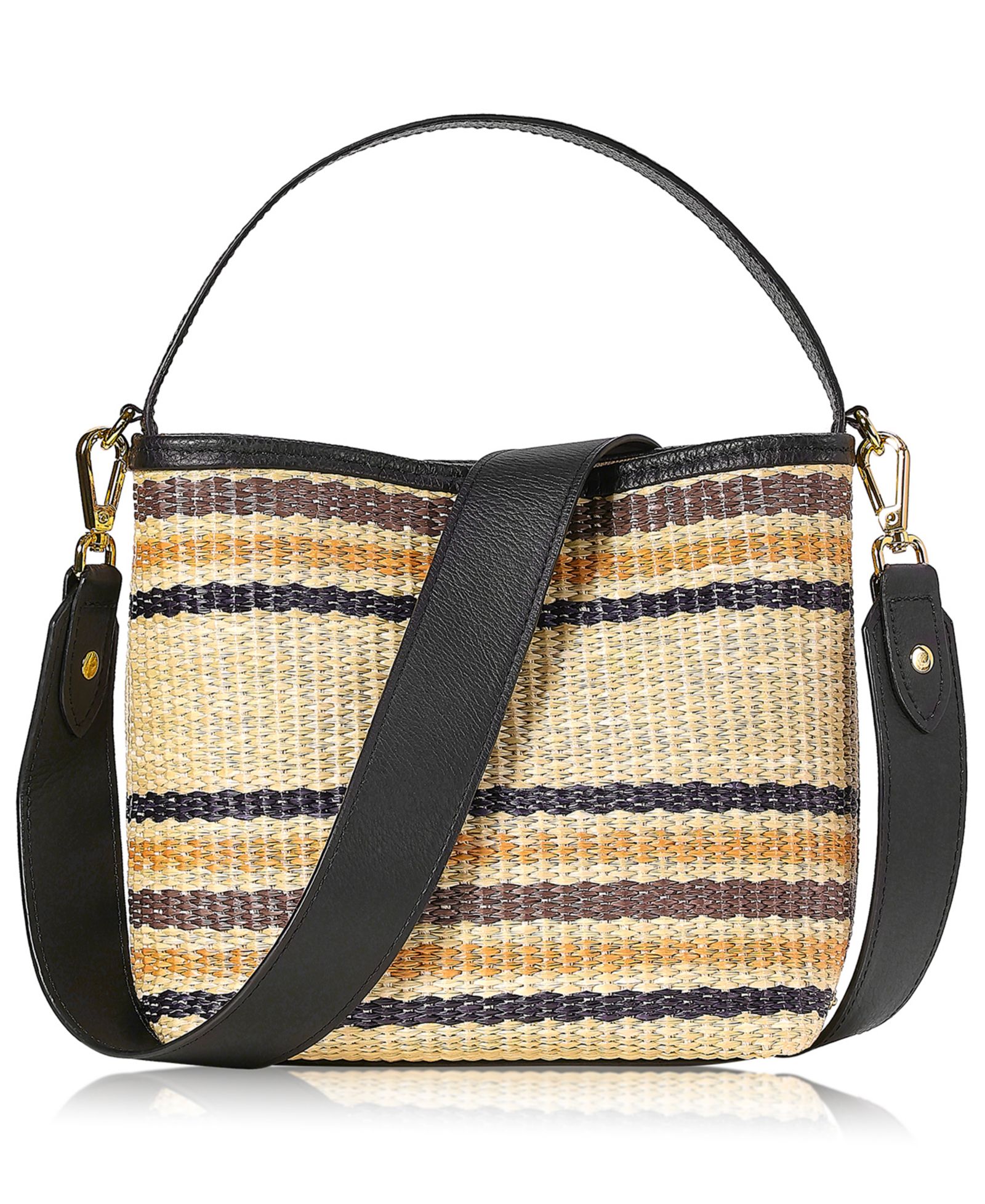 GiGi New York Tate Raffia Small Bucket Handbag