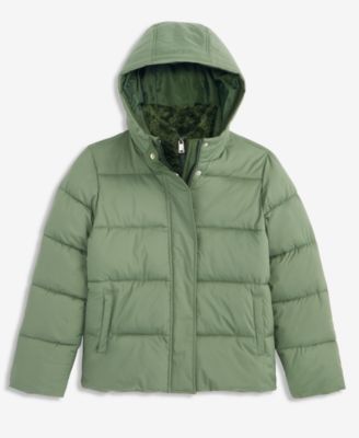 Детская утепленная куртка S Rothschild & CO Girls' 6-16 Contrast-Vestee Hooded Puffer Jacket