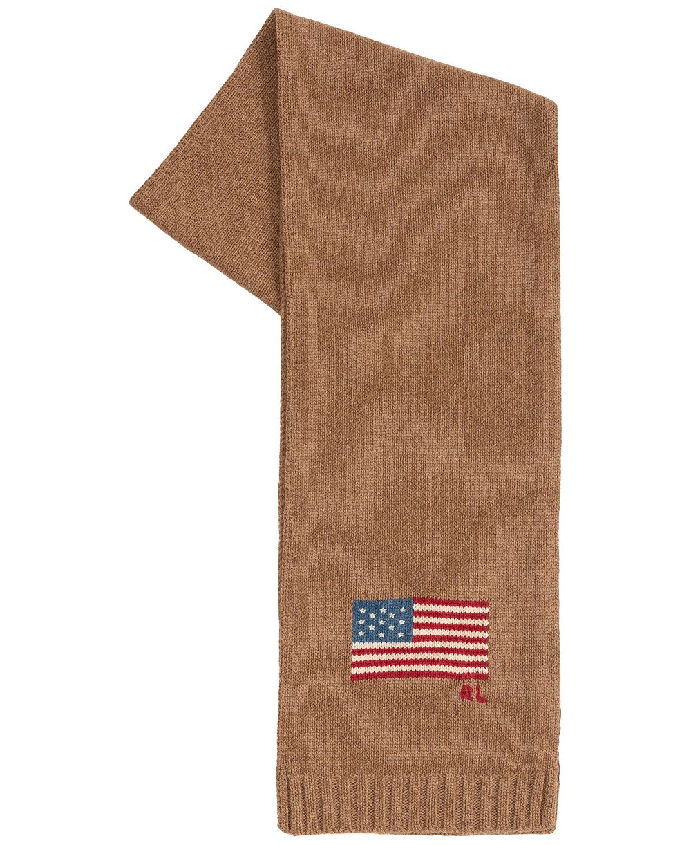 Polo Ralph Lauren Men's Wool Blend RL Flag Knit Scarf
