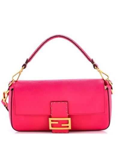 Сумка Fendi Selleria Baguette NM, кожа, б/у, средний размер