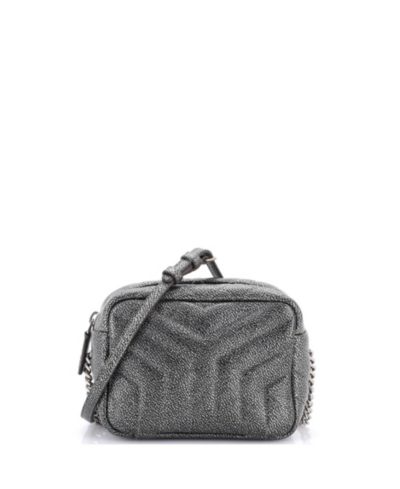 Pre-Owned Saint Laurent Mini LouLou Bowling Bag Matelasse Chevron Leather