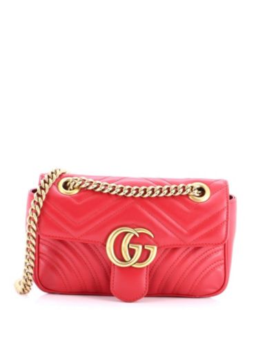Pre-Owned Gucci мини-сумка GG Marmont Flap Matelasse из кожи