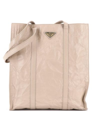 Pre-Owned Prada средняя сумка-тоут из наппы цвета антик