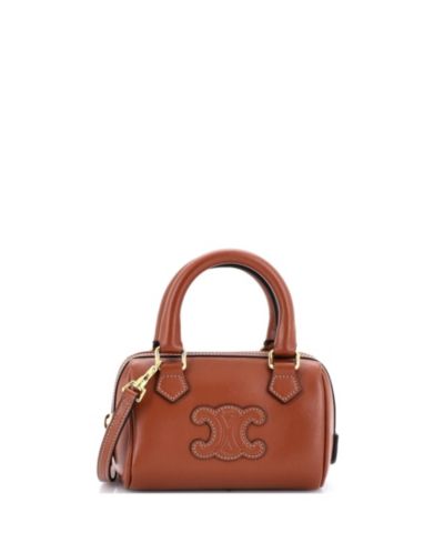 Бум-сумка Celine Mini Cuir Triomphe Boston из кожи, б/у