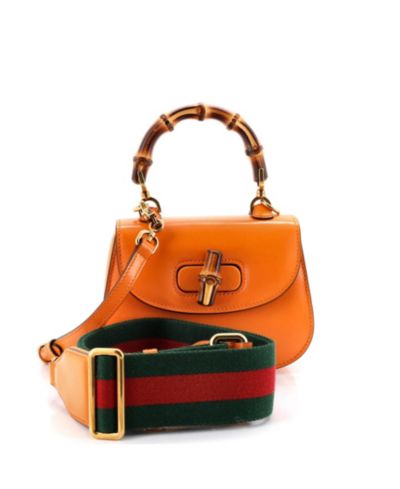 Pre-Owned Gucci Mini Bamboo 1947 Top Handle Bag Leather