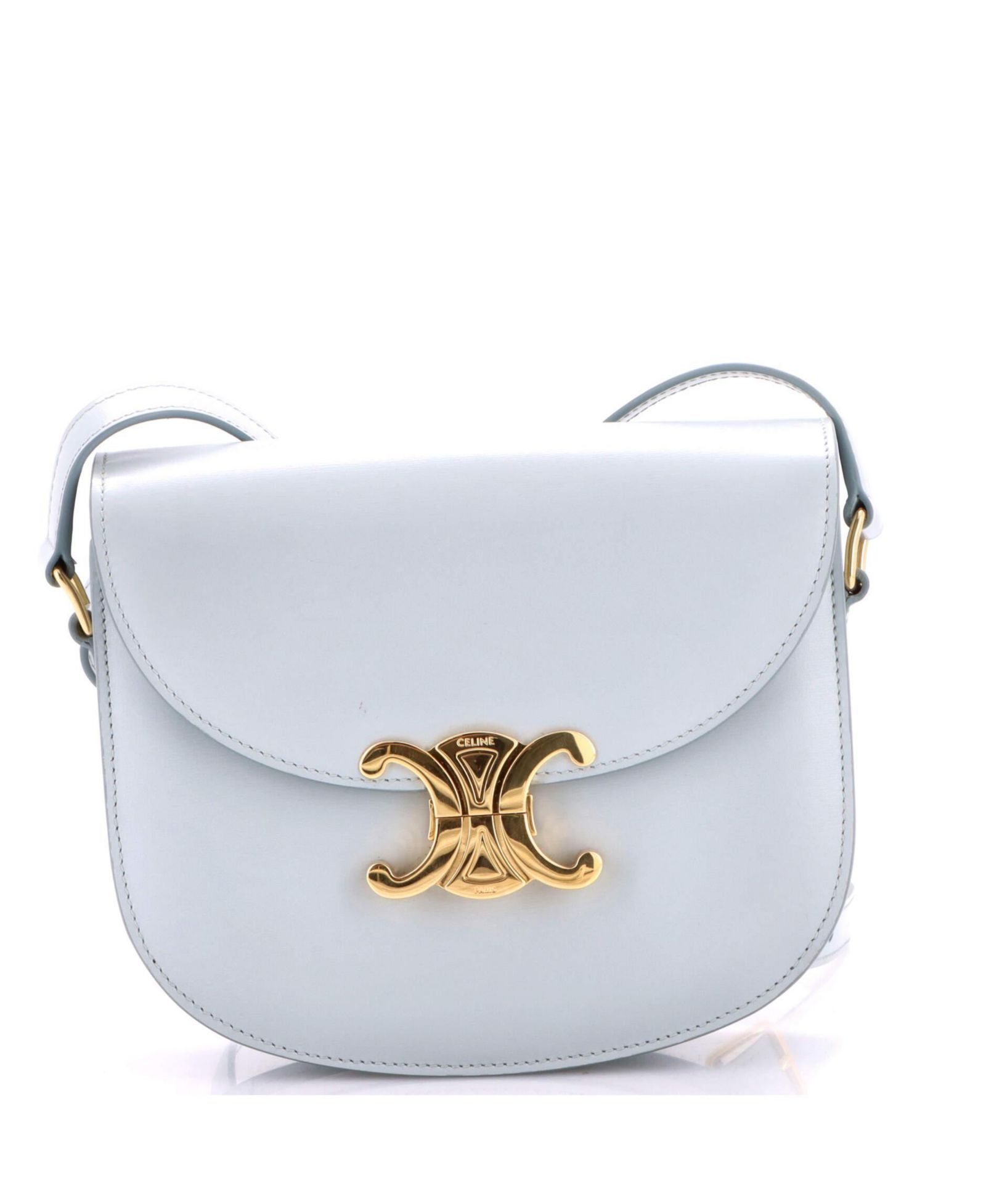 Pre-Owned Celine Triomphe Besace Clea Flap Bag Leather
