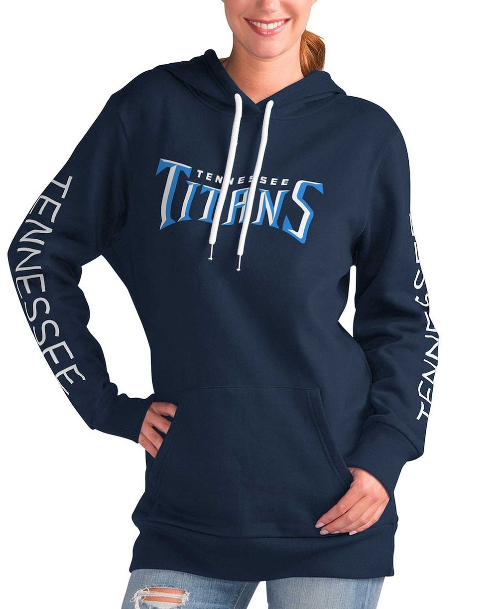 G-III 4Her by Carl Banks Женское худи с начесом, темно-синее, Tennessee Titans Extra Inning Pullover Hoodie
