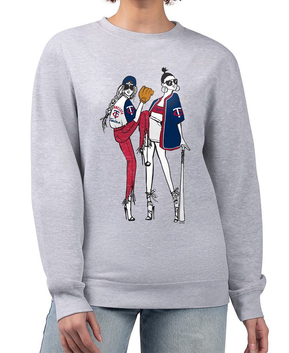 G-III 4Her by Carl Banks Женский флисовый свитшот-пуловер Minnesota Twins Heather Gray