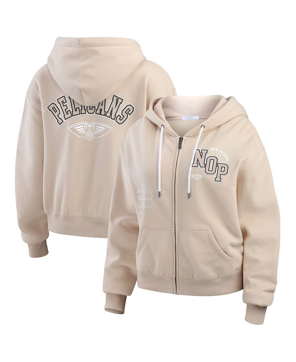 Женское худи на молнии WEAR by Erin Andrews New Orleans Pelicans, бежевое