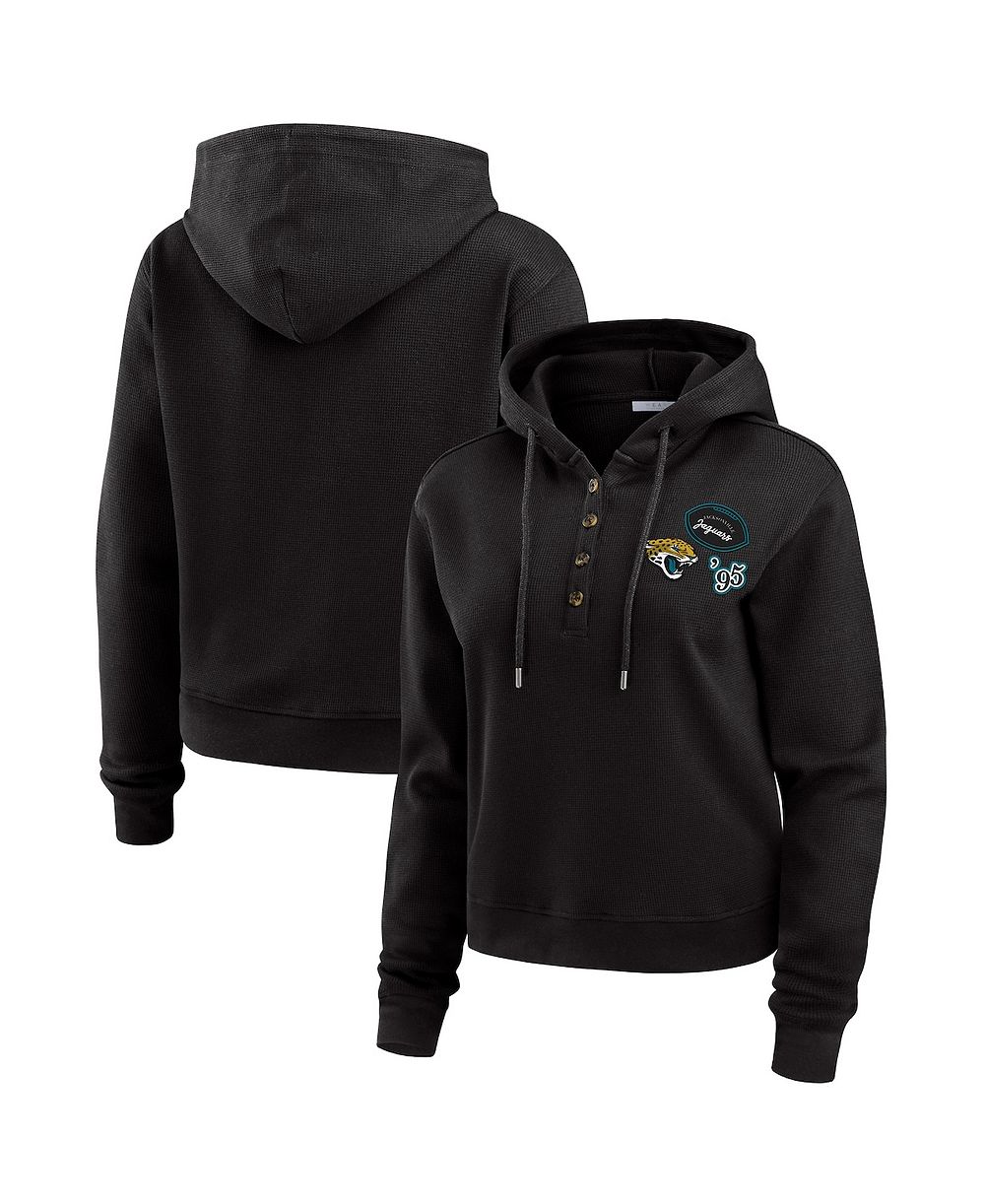 Женское худи WEAR by Erin Andrews Jacksonville Jaguars из вафельной ткани, черное