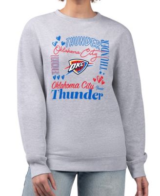 G-III 4Her by Carl Banks Women's Heather Gray Oklahoma City Thunder Collage Team Graphic Fleece Pullover Sweatshirt