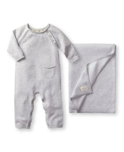 Подарочный набор Hope & Henry Baby Girls Raglan Knit Romper и Jacquard Blanket