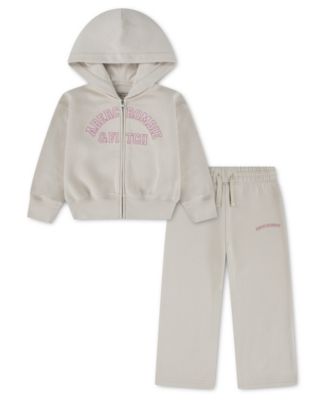 abercrombie kids Комплект из толстовки на молнии и брюк для девочек-малышек 2T-5T с логотипом, 2 предмета