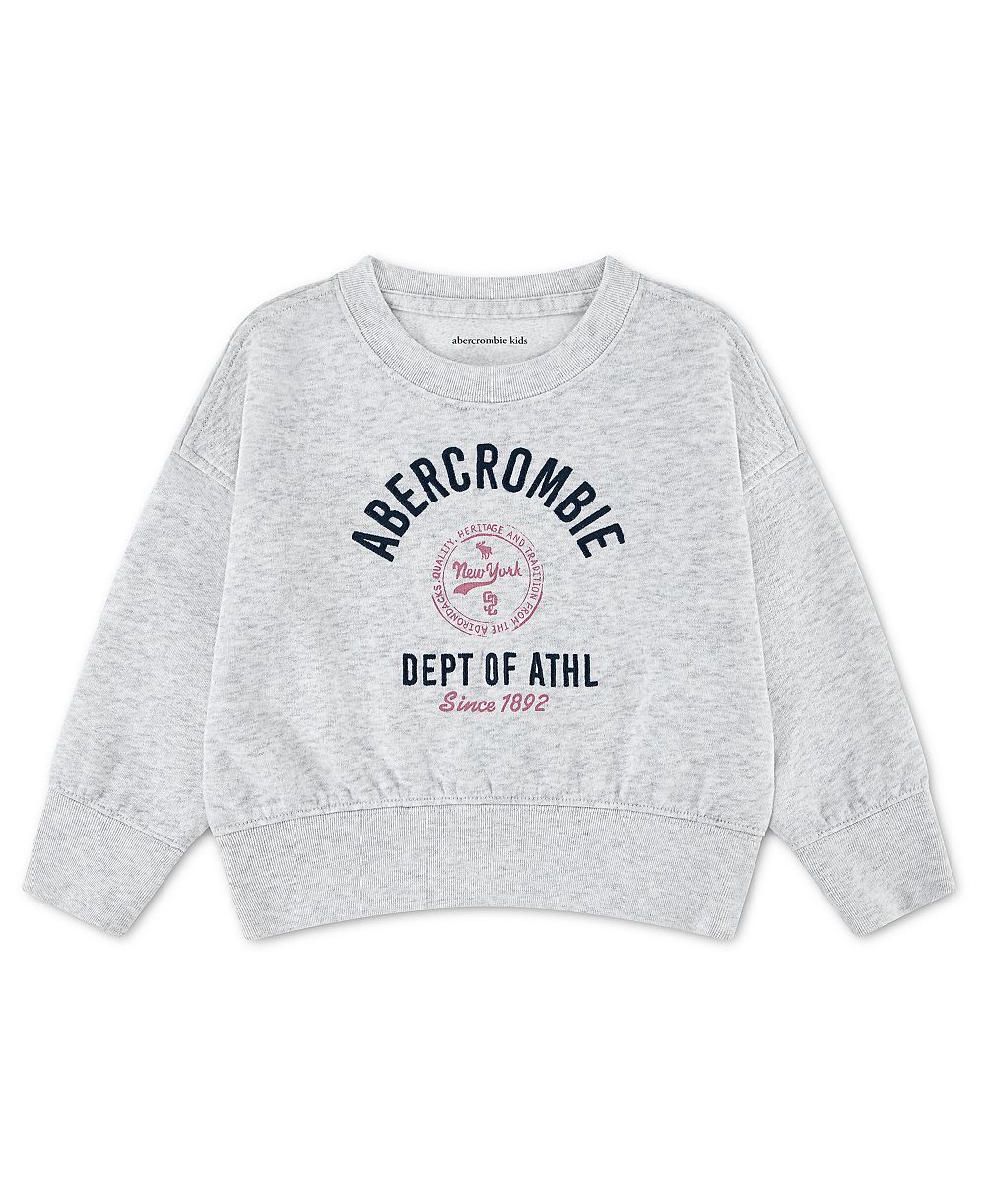 Детская толстовка abercrombie kids Toddler Girls' 2T-5T Sporty Logo Sweatshirt