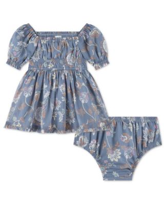 Детское мини-платье abercrombie kids Baby Girls' Babydoll Short-Sleeve с комплектом подгузников, 2-piece set