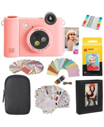 Комплект Kodak Smile+ 2-in-1 Instant Print Camera с чехлом, Zink 20pk и аксессуарами