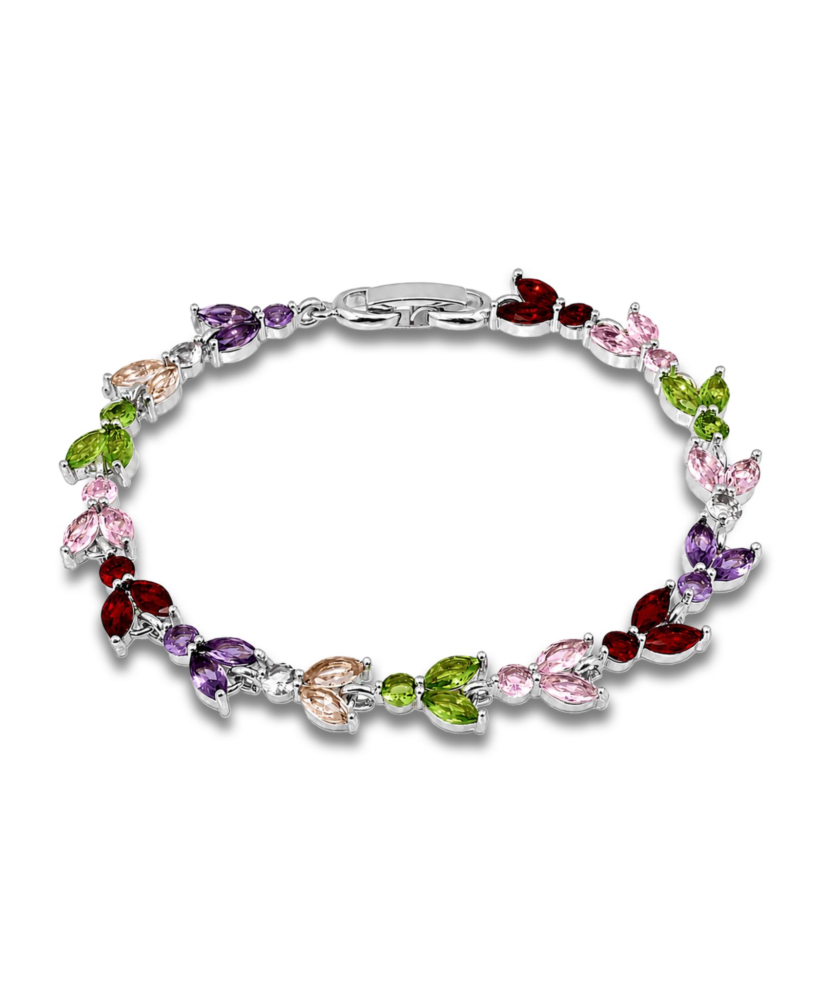 Браслет Macy's Marquise Cubic Zirconia Red, Pink, Green, Champagne, and Purple Stones