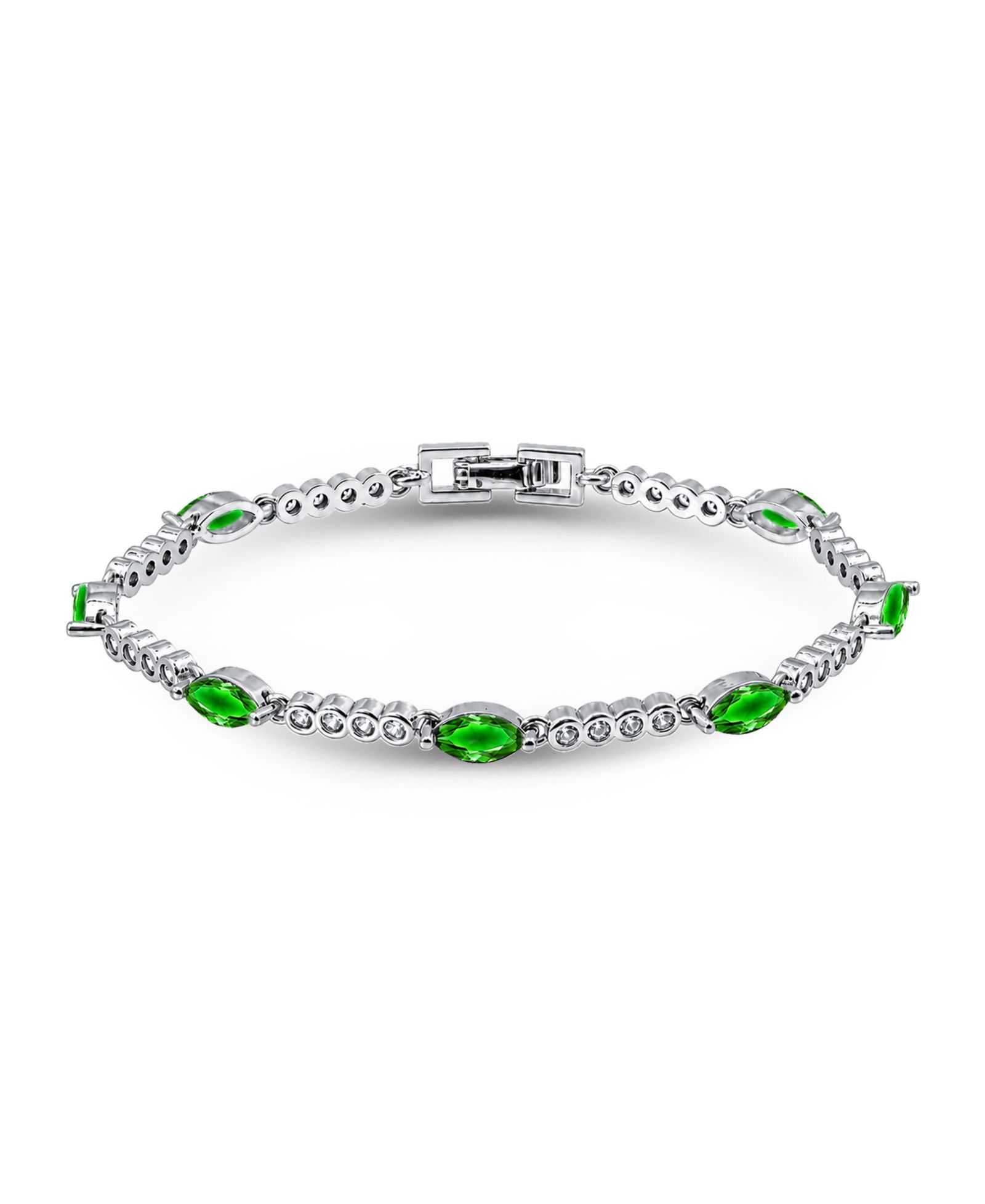 Браслет Macy's Marquise Emerald Green Cubic Zirconia Stones